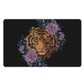 Embroidery Tiger And Flower Print Polyester Doormat