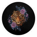 Embroidery Tiger And Flower Print Round Blanket