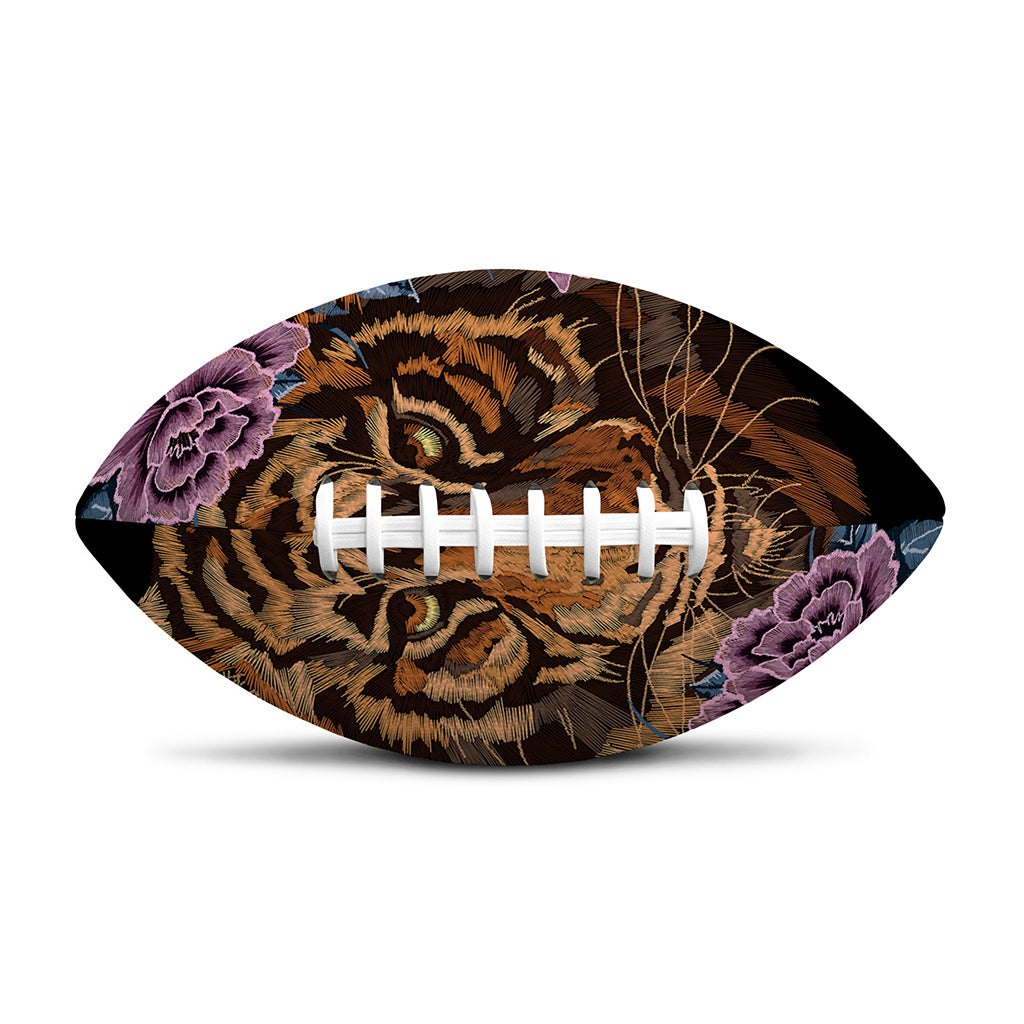 Embroidery Tiger And Flower Print Rugby Ball