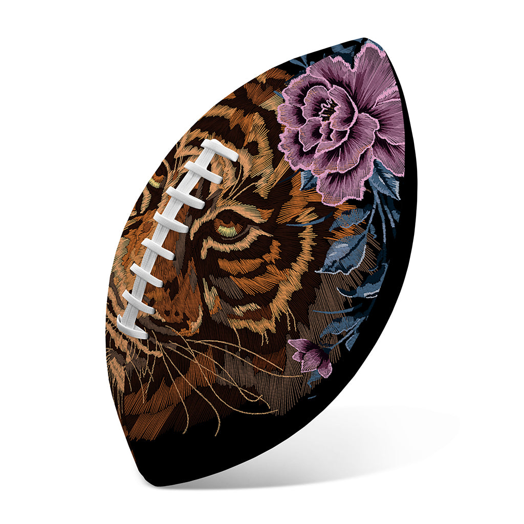 Embroidery Tiger And Flower Print Rugby Ball