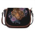 Embroidery Tiger And Flower Print Saddle Bag
