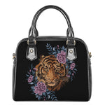 Embroidery Tiger And Flower Print Shoulder Handbag