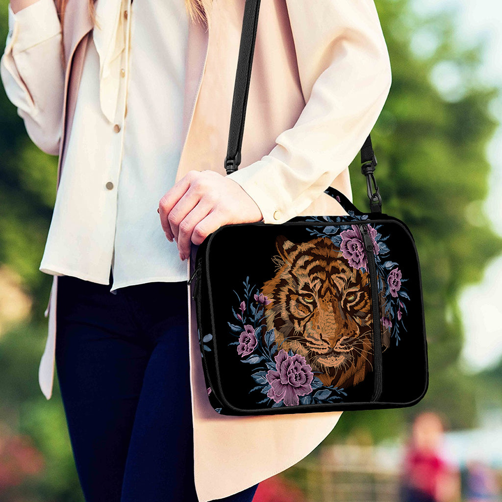 Embroidery Tiger And Flower Print Shoulder Strap Bible Bag