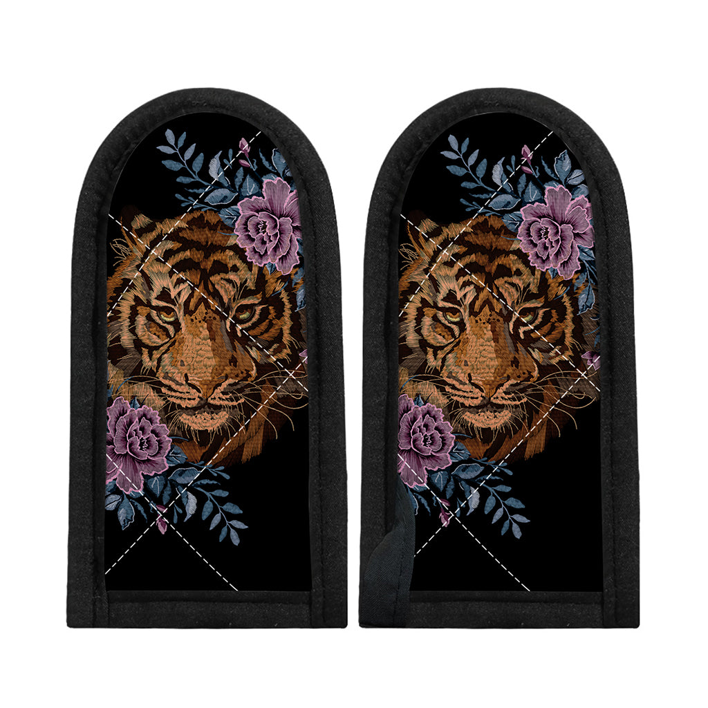 Embroidery Tiger And Flower Print Skillet Handle Cover