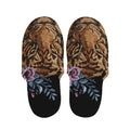 Embroidery Tiger And Flower Print Slippers