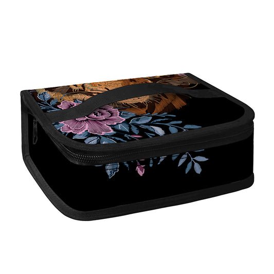 Embroidery Tiger And Flower Print Small Lunch Bag