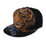 Embroidery Tiger And Flower Print Snapback Cap