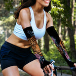 Embroidery Tiger And Flower Print Sun Protection Arm Sleeves
