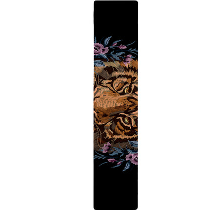 Embroidery Tiger And Flower Print Table Runner