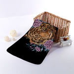 Embroidery Tiger And Flower Print Towel