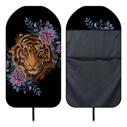 Embroidery Tiger And Flower Print Waterproof Car Seat Cover