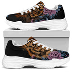 Embroidery Tiger And Flower Print White Chunky Shoes