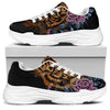 Embroidery Tiger And Flower Print White Chunky Shoes