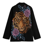 Embroidery Tiger And Flower Print Women's Blazer