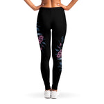 Embroidery Tiger And Flower Print Women's Leggings