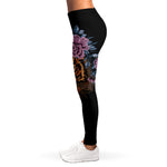 Embroidery Tiger And Flower Print Women's Leggings