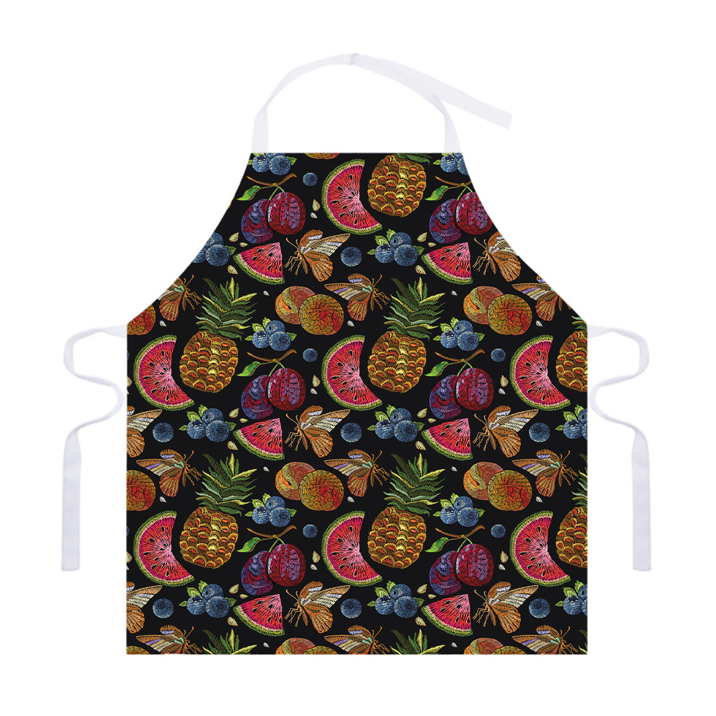 Embroidery Tropical Pattern Print Adjustable Apron
