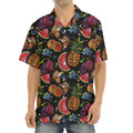 Embroidery Tropical Pattern Print Aloha Shirt