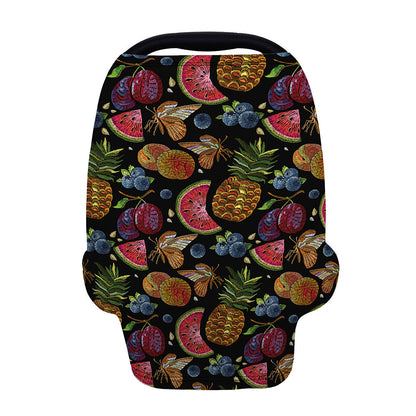 Embroidery Tropical Pattern Print Baby Seat Cover