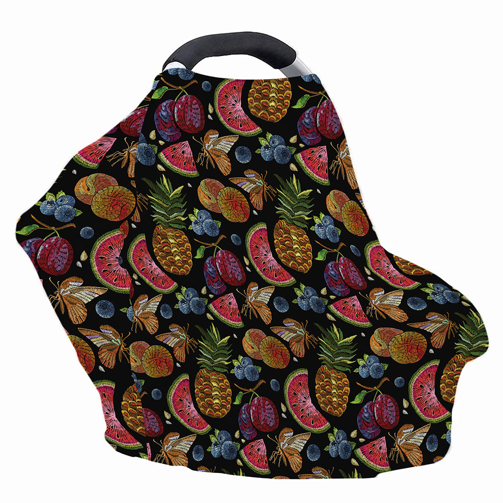 Embroidery Tropical Pattern Print Baby Seat Cover