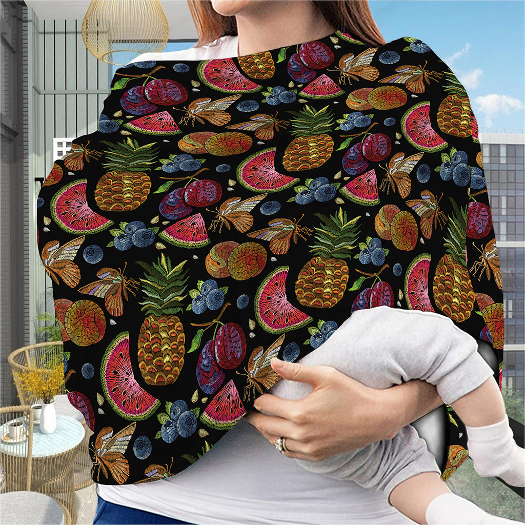 Embroidery Tropical Pattern Print Baby Seat Cover