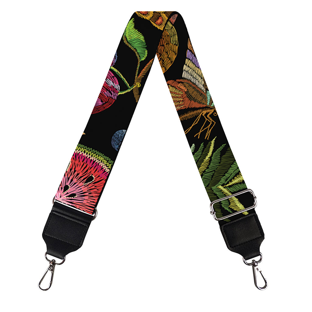 Embroidery Tropical Pattern Print Bag Strap