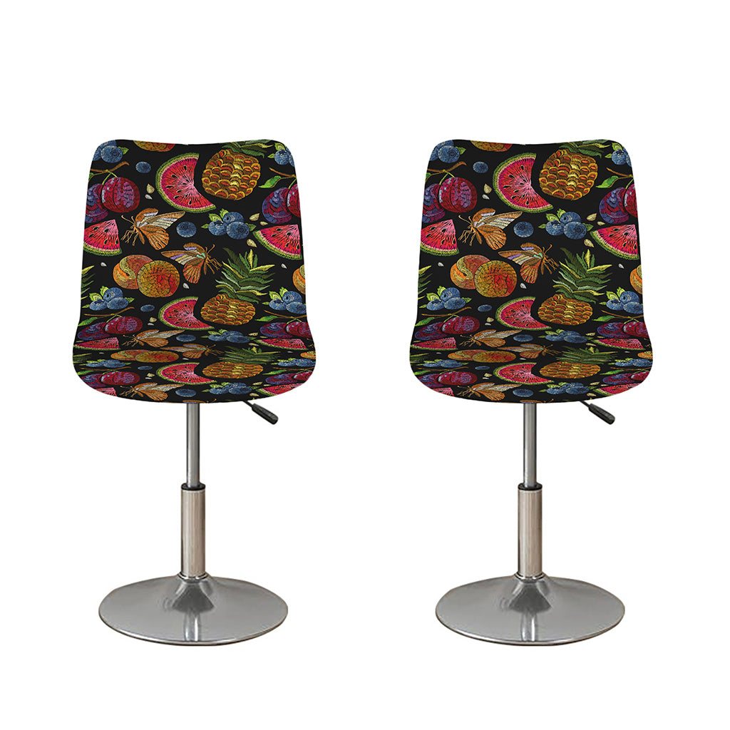 Embroidery Tropical Pattern Print Bar Stool Covers