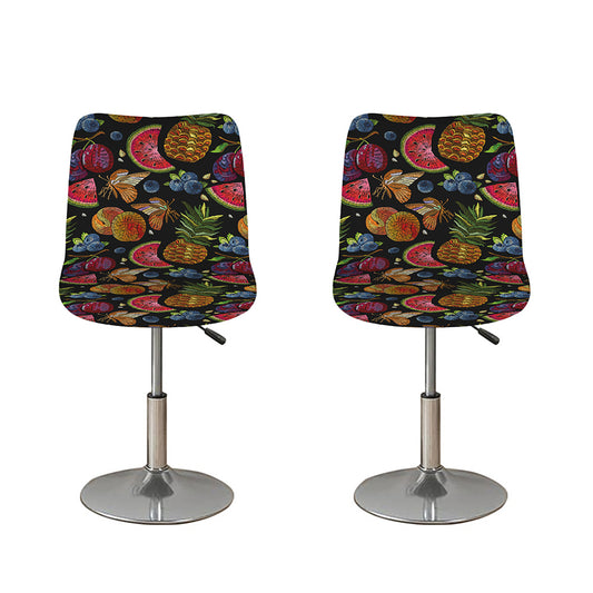 Embroidery Tropical Pattern Print Bar Stool Covers