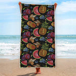 Embroidery Tropical Pattern Print Beach Towel
