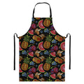 Embroidery Tropical Pattern Print Bib Apron With Pocket
