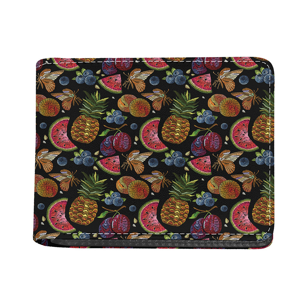 Embroidery Tropical Pattern Print Bifold Wallet