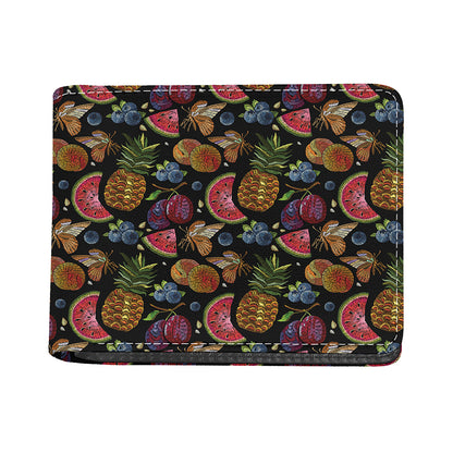 Embroidery Tropical Pattern Print Bifold Wallet