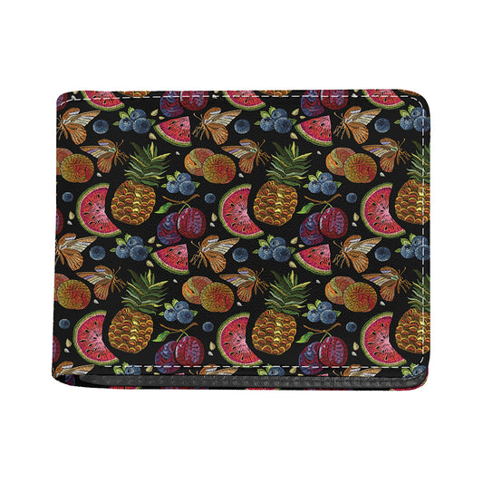 Embroidery Tropical Pattern Print Bifold Wallet
