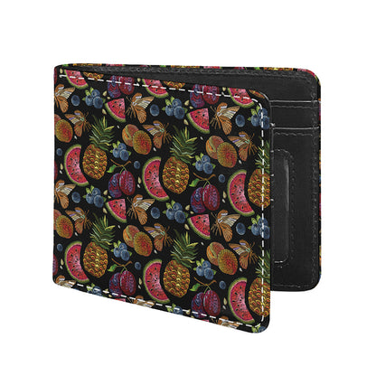 Embroidery Tropical Pattern Print Bifold Wallet