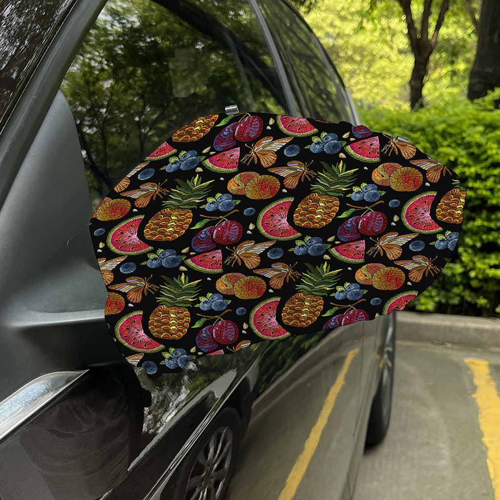 Embroidery Tropical Pattern Print Car Side Mirror Covers
