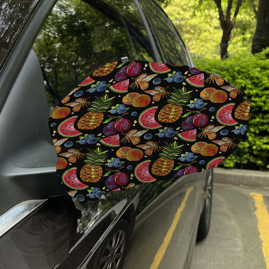 Embroidery Tropical Pattern Print Car Side Mirror Covers