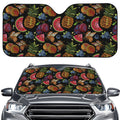 Embroidery Tropical Pattern Print Car Windshield Sun Shade