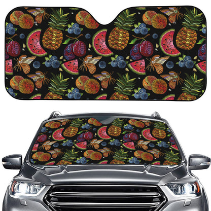 Embroidery Tropical Pattern Print Car Windshield Sun Shade
