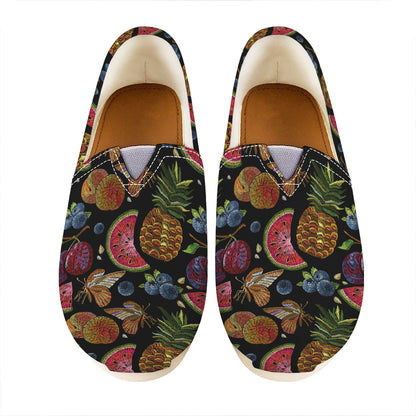 Embroidery Tropical Pattern Print Casual Shoes
