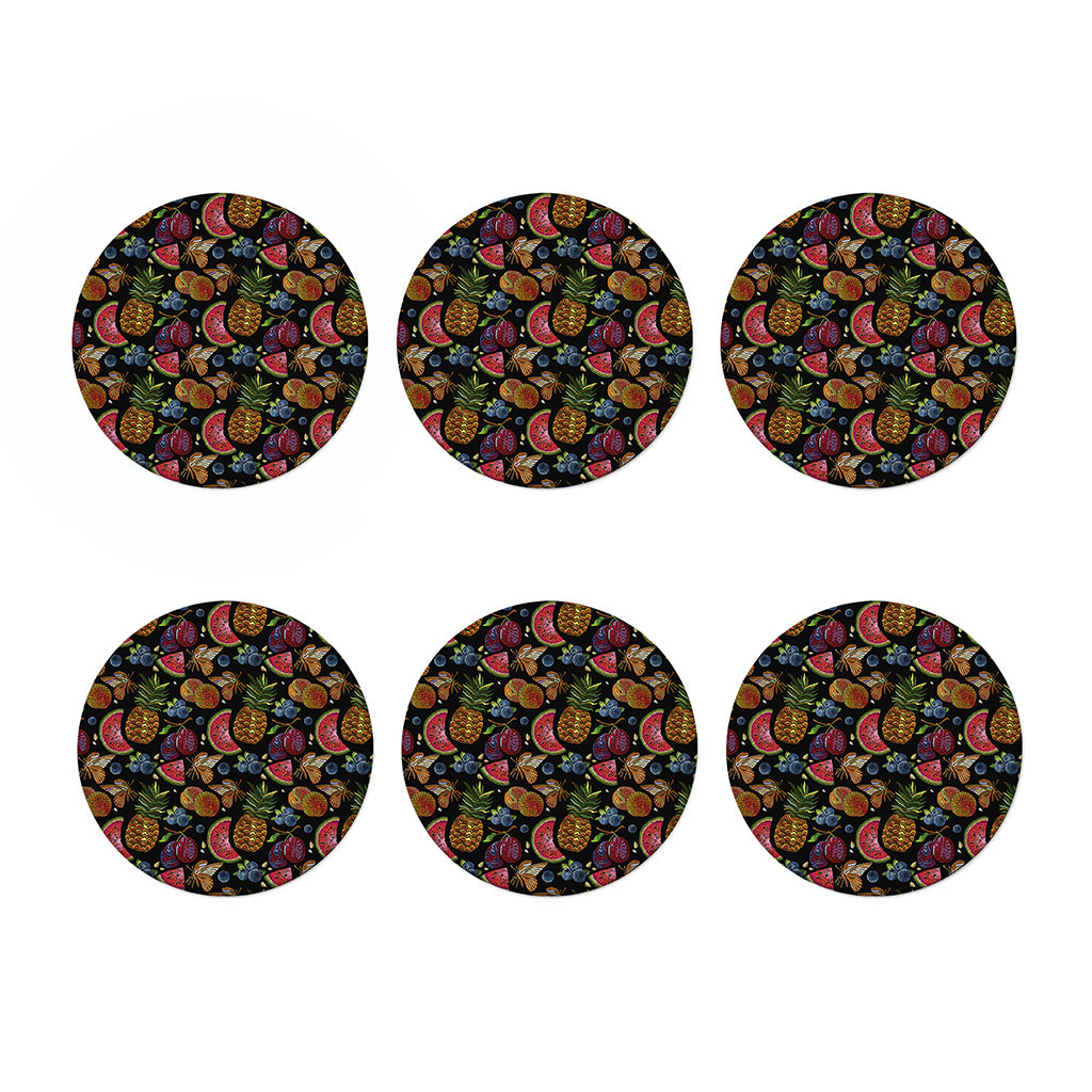 Embroidery Tropical Pattern Print Coaster Set