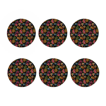 Embroidery Tropical Pattern Print Coaster Set