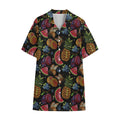 Embroidery Tropical Pattern Print Cotton Hawaiian Shirt