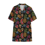 Embroidery Tropical Pattern Print Cotton Hawaiian Shirt