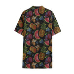 Embroidery Tropical Pattern Print Cotton Hawaiian Shirt