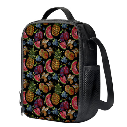Embroidery Tropical Pattern Print Crossbody Lunch Bag