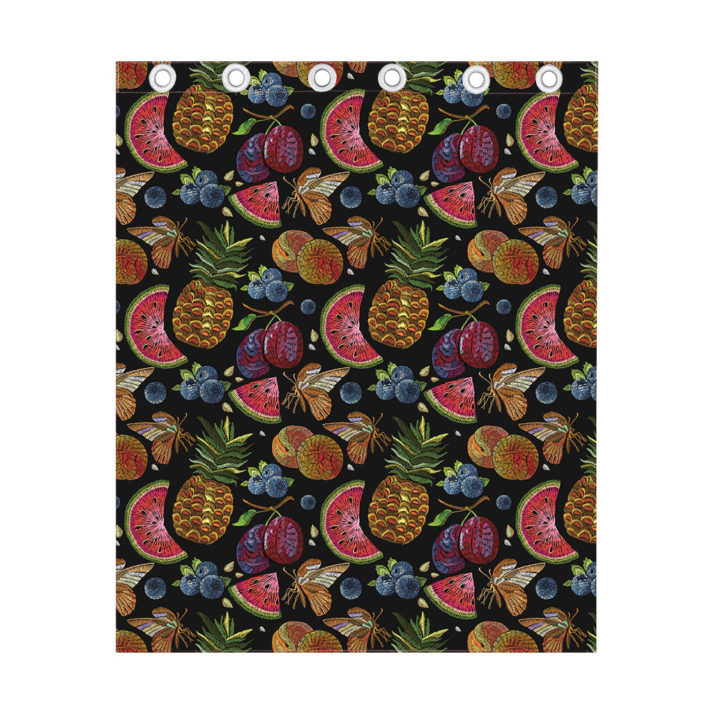 Embroidery Tropical Pattern Print Curtain