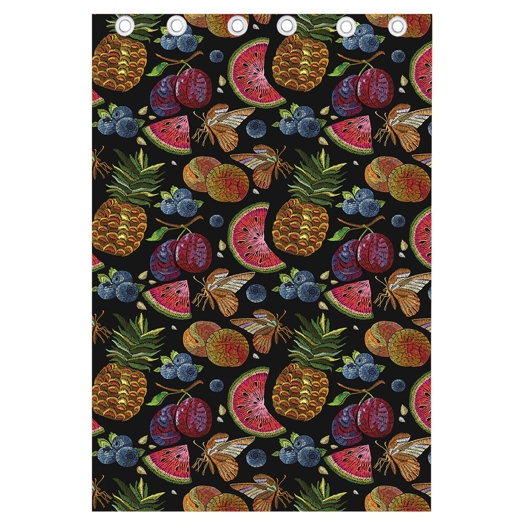 Embroidery Tropical Pattern Print Curtain