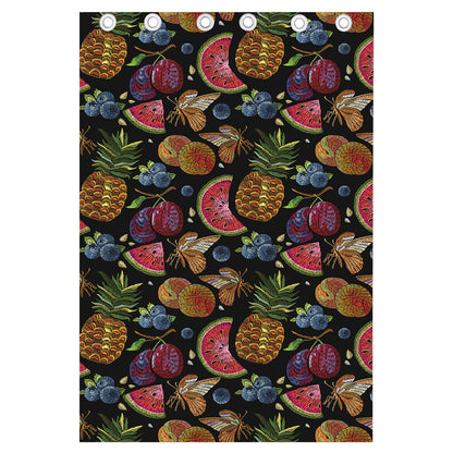 Embroidery Tropical Pattern Print Curtain