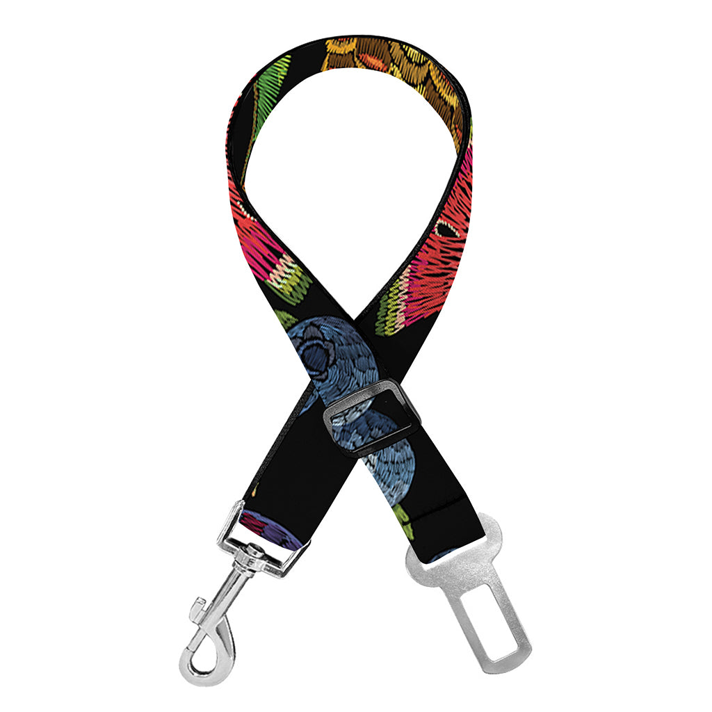 Embroidery Tropical Pattern Print Dog Seat Belt