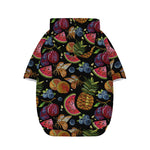 Embroidery Tropical Pattern Print Dog Zip Up Hoodie